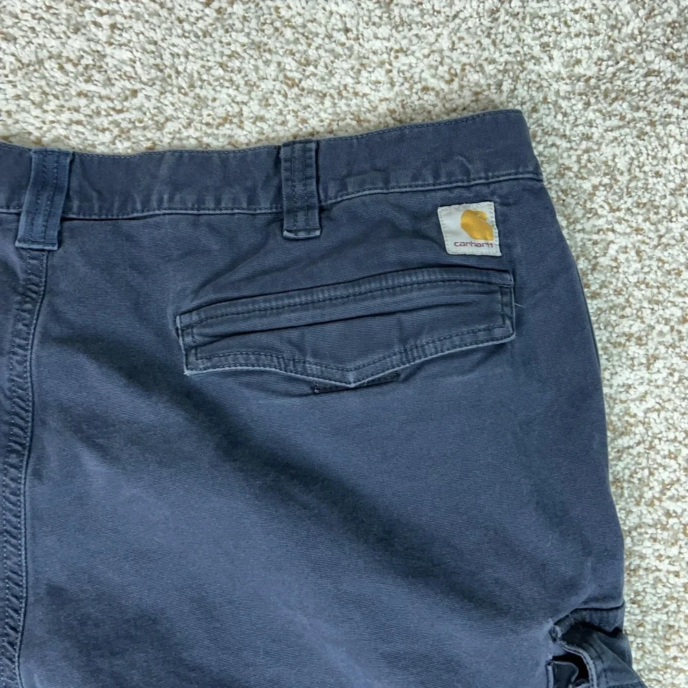 Carhartt Pants Mens 42x32 Blue Rugged Flex Canvas Cargo Workwear Relaxed Fit